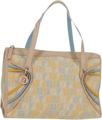 Fendi Pre-owned Handbags, female, Beige, Size: ONE SIZE Pre-owned Zucchino Canvas Hand Bag