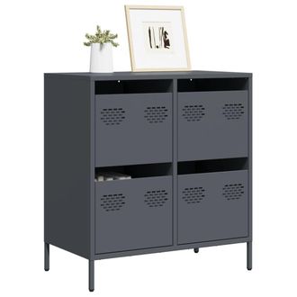 Berkfield Home Sideboard&not;Anthracite 68x39x73.5 cm Cold-rolled Steel in Black