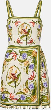 Farm Rio Printed linen minidress