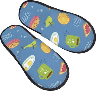 Generic Plush Slippers Avocado Sandwich Drink Non-Slip Fleece Slippers Warm Anti-Slide Slipper For Home Indoor Men L