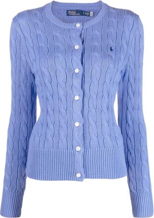 Polo Ralph Lauren cable-knit cardigan - women - Cotton - M - Blue