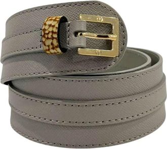 Borbonese Grey Genuine Leather Womens Womens Belt