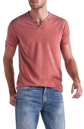Lucky Brand Button Notch Neck T-Shirt in Cowhide at Nordstrom, Size Xx-Large
