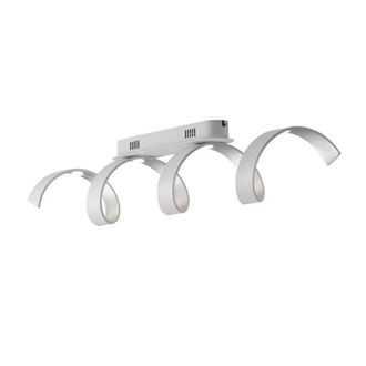 Netlighting Helix Integrated LED Swirl Effect Ceiling Light White Silver 4000K