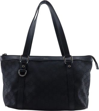 Gucci Black Nylon Canvas Tote Bag (Pre-Owned)