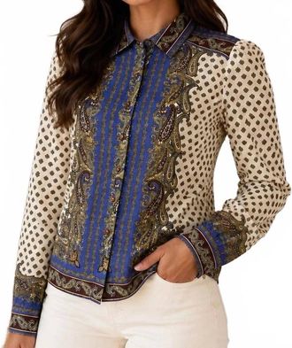 Elie Tahari Paisley Print Blouse In Multicolor