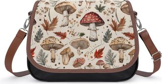 Generic Mushrooms Small Womens Crossbody Bags Shoulder Handbag with Adjustable Strap for Travel