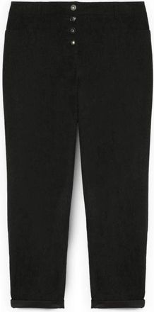 Fiorella Rubino Corduroy Barrel Pants - Dames - Slim Fit Broeken - Zwart - 2XL - Polyester - Broeken