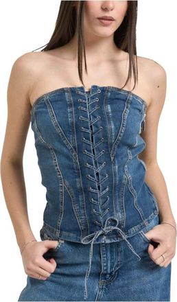 Liu Jo Bustier Top - female - Liu Jo - Blouses - Blue - XS - Blouses & Shirts