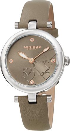 Akribos XXIV Quartz Diamond Grey Dial Ladies Watch AK1044GY