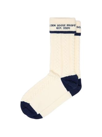Golden Goose Socks High Rib/Braid Jacquard Logo