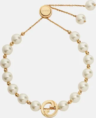 Gucci Bracciale Interlocking G con perle bijoux