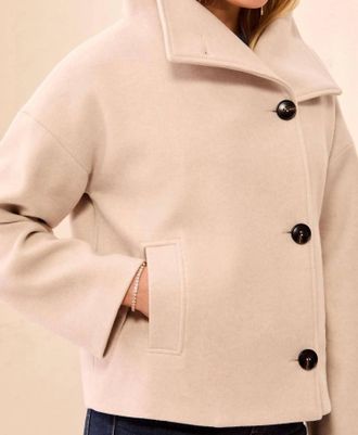 Tribal Womens Funnel Neck Jacket In Antique White