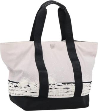 Chanel Pre-owned Nylon Tote Bag - Dames - Vintage Shopper - Wit - ONE Size - Nylon - Vintage