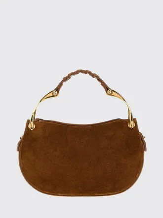 Alexander McQueen McQueen Wishbone Suede and Leather Mini Shoulder Bag