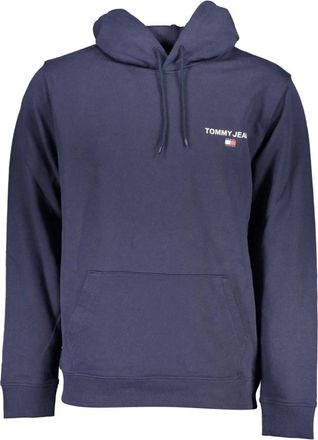 Tommy Hilfiger Blauwe hoodie met logoprint - Heren - Hoodies - Blauw - XL - Katoen - Hoodies & sweatvesten