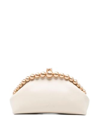 Cult Gaia Una beaded-top clutch bag - Neutrals