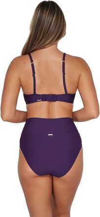 Sunsets Arlene High Waist Bikini Swim Bottoms with Tummy Control in Paradise Plum at Nordstrom, Size X-Large
