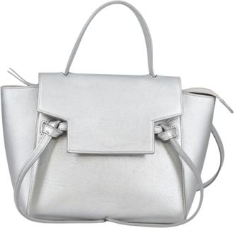 Celine Belt Bag Textured Leather Silver Leather Bag (Pre-Owned)