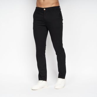 Crosshatch Heren Roysden Chinos (Zwart)