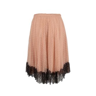 Valentino Rode Valentino tule rok met kanten afwerking - jaren 10