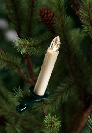 Melrose International LED Clip on Tree Taper Candles with Remote (Set of 12) - White