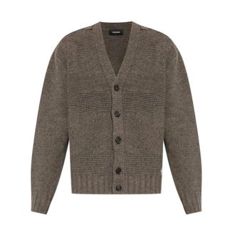 Dsquared2 Cardigans, male, Brown, Size: 3XL Brown Pullover Style S74Ha1551 D13147
