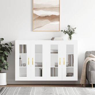 vidaXL Vidaxl - Armarios De Pared 2 Uds Madera De Ingenier&iacute;a Blanco