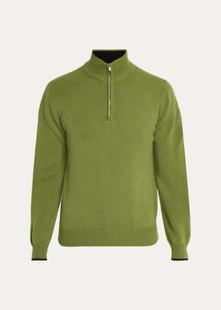Fioroni Cashmere Mens 3-Ply Cashmere Half-Zip Sweater