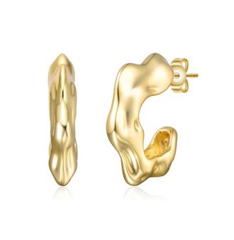 Rachel Glauber Twisted Open Hoop Earrings
