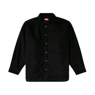 Diesel Casual Shirts, male, Black, Size: XL S-Baggy Padd Camicia