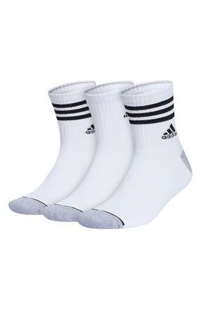 adidas Climacool 3-Pack High Quarter Length Socks in White at Nordstrom Rack, Size Large