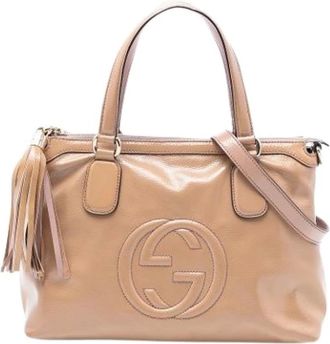 Gucci Pre-owned Handbags, female, Beige, Size: ONE SIZE Pre-owned Soho Working Satchel