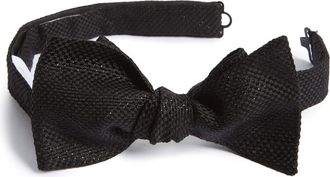 Eton Solid Silk Blend Bow Tie in Black at Nordstrom