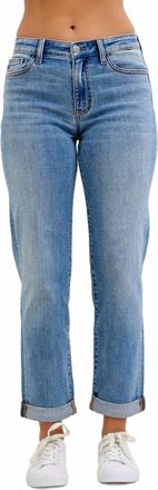 Judy Blue Mid Rise Boyfriend Jeans In Blue