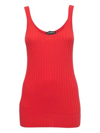Dolce & Gabbana ribbed cotton-blend top - Red