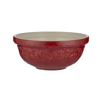 Mason Cash Pumpkin Mixing Bowl Size 18, 2.85-Quart, Dark Red