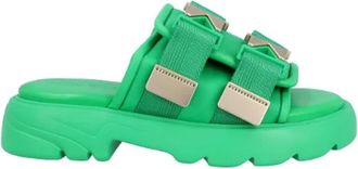 Bottega Veneta Leather sandals - Dames - Sandalen - Groen - 36 EU - Schoenen