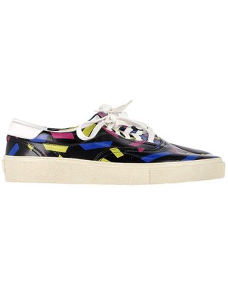 Saint Laurent Womens Leather Printed Low Top Sneaker (Authentic Pre-Loved)