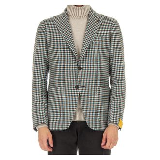 Tagliatore Blazers, male, Multicolor, Size: 2XL Wool Houndstooth Jacket