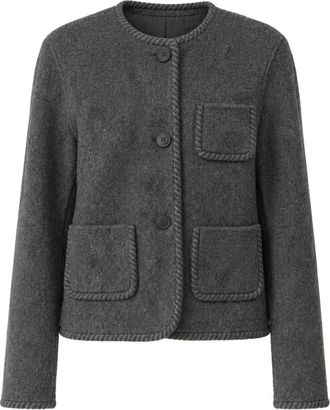 Vanessa Bruno Jassen, Dames, Grijs, S, Leer, Humble Jacke
