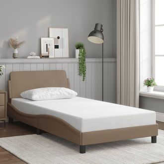 vidaXL Estructura Cama Sin Colch&oacute;n Cuero Sint&eacute;tico Capuchino 100x200cm Vidaxl
