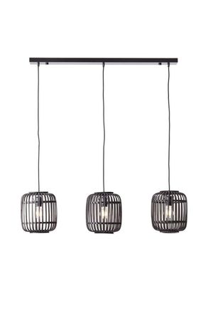 Netlighting Mathias Bar Pendant Ceiling Lamp Dark Bamboo Plywood With Matt Black Paint