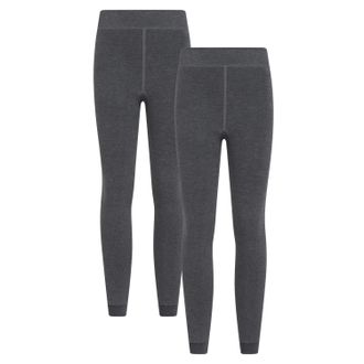 Mountain Warehouse Dames/Dames Fleece Gevoerde Thermische Legging (Set van 2) (Houtskool)