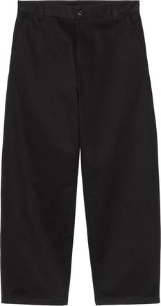 Carhartt Work in Progress Zwarte Katoenen Broek met Rits - Heren - Straight fit broeken - Zwart - M - Katoen - Broeken