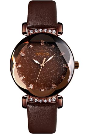 Invicta Celestial 70331 Dameshorloge - Quartz Uurwerk - Metaal met Bruine Wijzerplaat - 34 mm