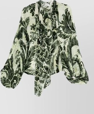 F.R.S. For Restless Sleepers silk floral-print tie-neck blouse
