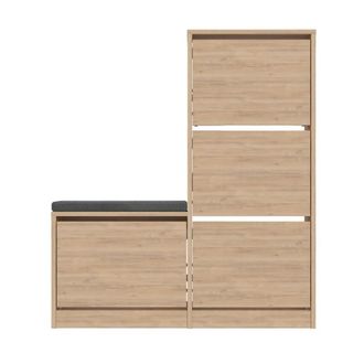Calicosy Mueble para zapatos 4 puertas L105 cm - Efecto Roble