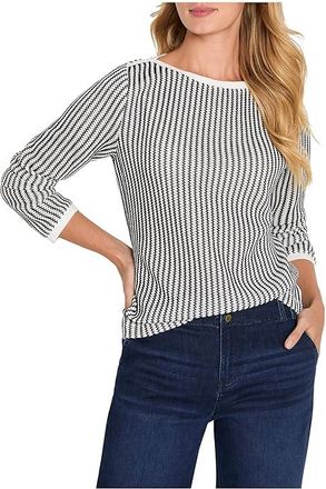Nic+Zoe Zigzag Knit Top Womens Clothing Indigo : 2XL, Polyester
