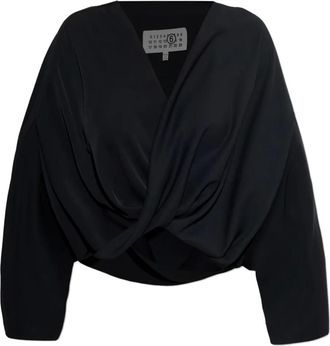 Maison Margiela Blusa con scollo a V - Nero